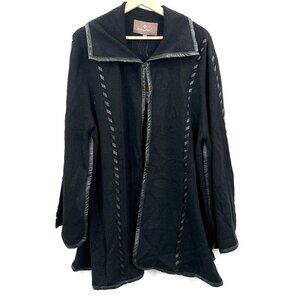 NEW Patricia Nash steampunk boho cape jacket cloak black hippy festival cool O/S